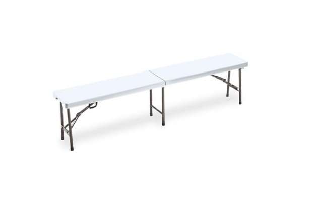 Immagine di Panca Horeca - pieghevole - 44 x 30 x 183 cm - HDPE - bianco - Garden Friend