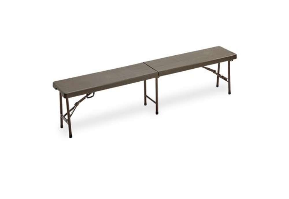 Immagine di Panca Horeca - pieghevole - 44 x 30 x 183 cm - acciaio/HDPE - noce - Garden Friend