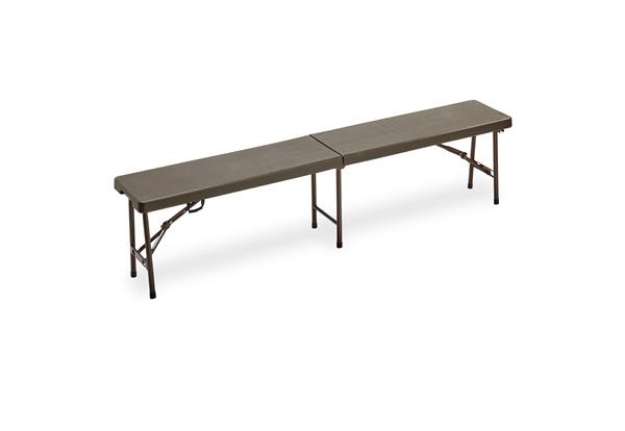 Immagine di Panca Horeca - pieghevole - 44 x 30 x 183 cm - HDPE - noce - Garden Friend