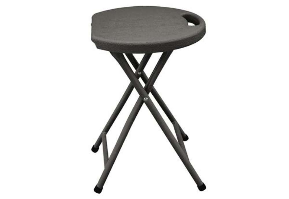 Immagine di Sgabello Horeca - pieghevole - 44 x 30 x 30 cm - acciaio/HDPE - noce - Garden Friend