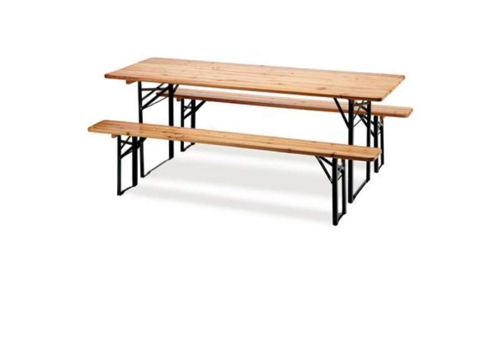 Immagine di Set birra pieghevole - legno/verde scuro - Garden Friend - set 3 elementi