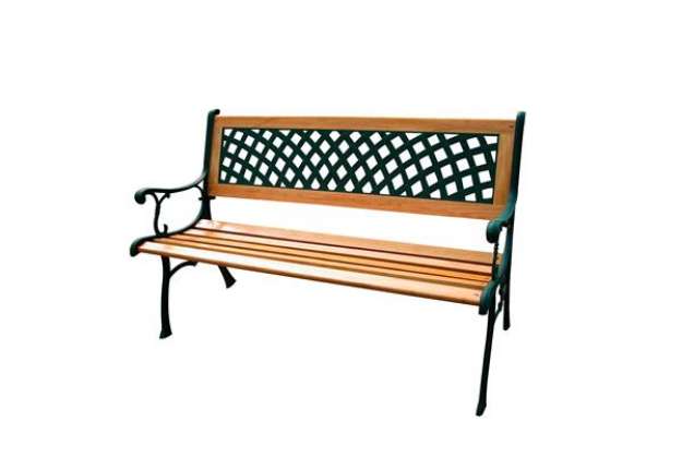 Immagine di Panca da giardino Rombo - 74 x 52 x 125 cm - ghisa/legno - nero - Garden Friend