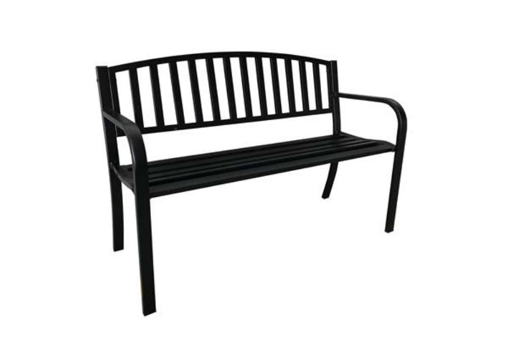 Immagine di Panca da giardino Hollywood - 75 x 50 x 120 cm - acciaio verniciato - nero - Garden Friend