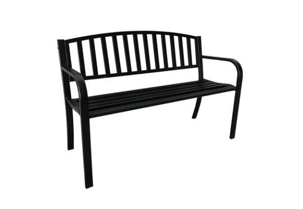 Immagine di Panca da giardino Hollywood - 75 x 50 x 120 cm - acciaio verniciato - nero - Garden Friend