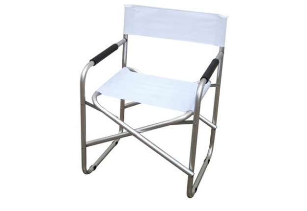 Immagine di Sedia pieghevole Regista - 79 x 47 x 57 cm - alluminio/PVC - bianco - Garden Friend