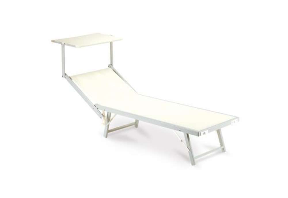 Immagine di Lettino con copertura Ibiza - 36 x 186 x 59 cm - alluminio/texilene - beige - Garden Friend