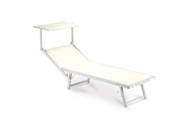 Immagine di Lettino con copertura Ibiza - 36 x 186 x 59 cm - alluminio/texilene - beige - Garden Friend