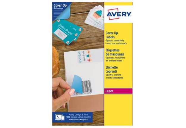 Immagine di Etichette adesive coprenti BlockOut - in carta - permanenti - 99,1 x 57 mm - 10 et/fg - 25 fogli - b