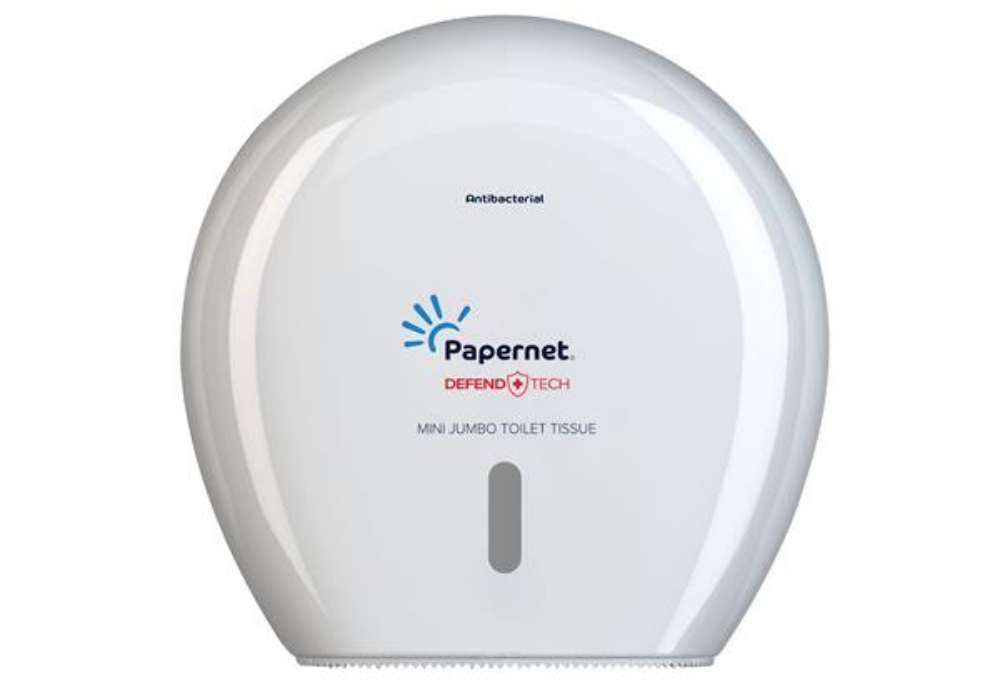 Immagine di Dispenser carta igienica Defend Tech rotolo Mini Jumbo - 24,9 x 25,7 x 14,8 cm - rotolo diametro 23