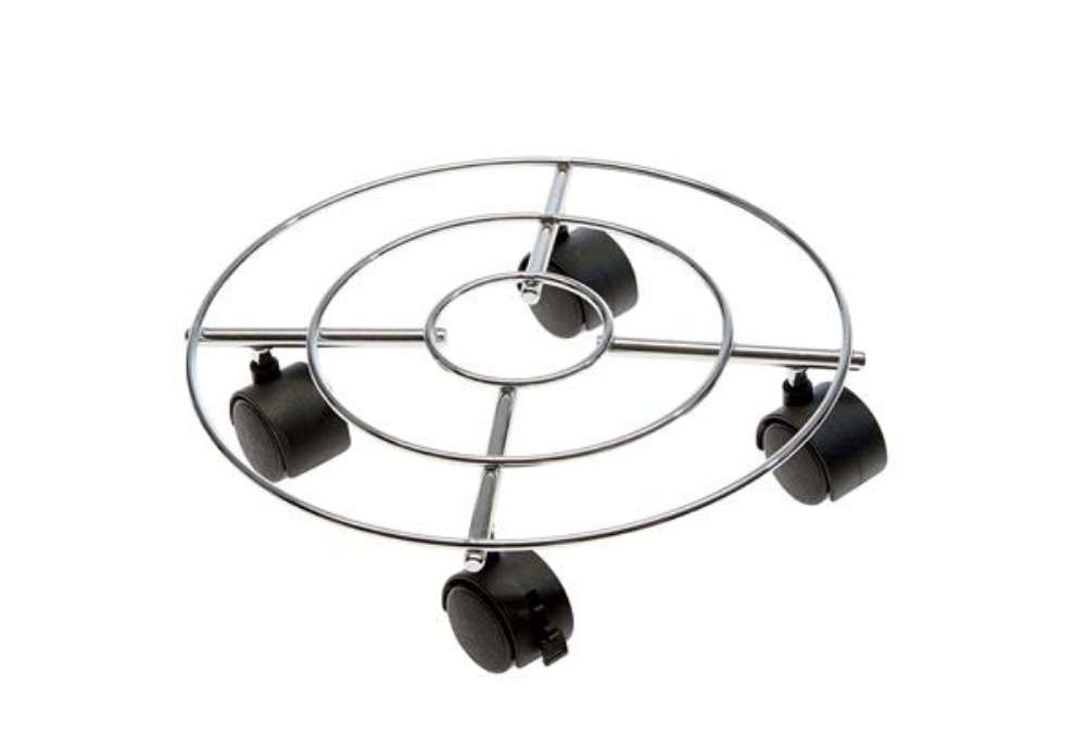 Immagine di Trolley portavaso in acciaio - Ø 30 cm - Verdemax