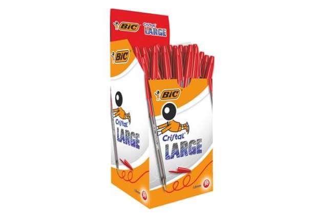 Immagine di Penna sfera Cristal Large - punta 1,6 mm - rosso - Bic - conf. 50 pezzi