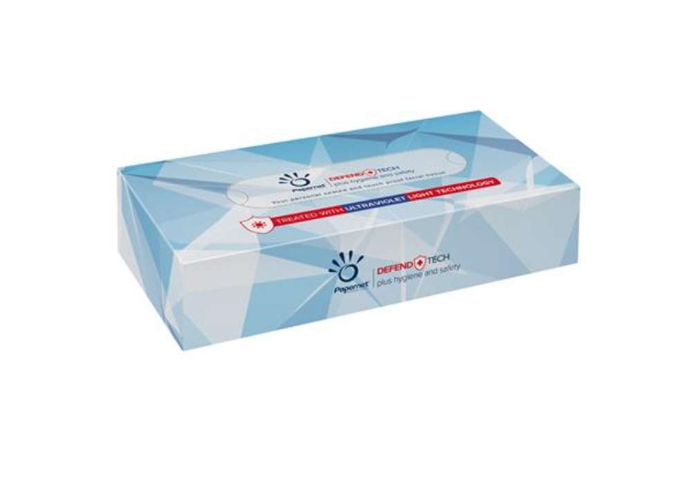 Immagine di Veline facciali Defend Tech - pura cellulosa - 2 veli - Papernet - conf. 100 pezzi