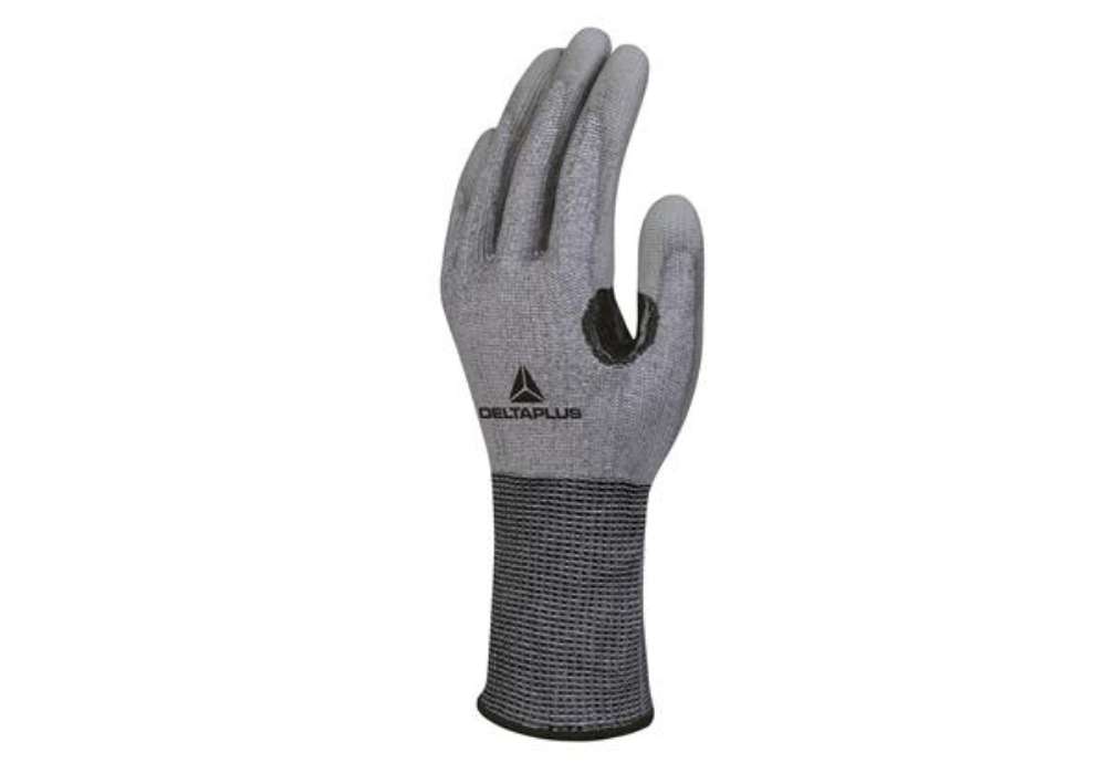 Immagine di Guanti antitaglio Venicut F03 - maglia Xtrem Cut - palmo in poliuretano - taglia 08 - grigio - Delta