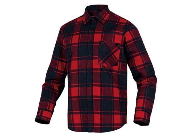 Immagine di Camicia da lavoro Ruby - flanella di cotone - tg. L - rosso / nero - Deltaplus