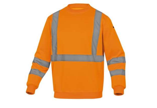 Immagine di Felpa sportiva Astral - alta visibilità - tg. L - arancio fluo - Deltaplus