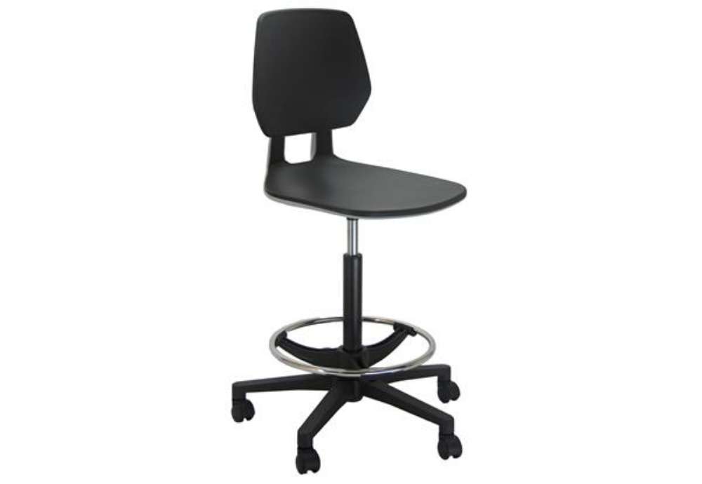 Immagine di Sedia alta tecnigrafo ESOS PG - PPL - con poggiapiedi - nero - Unisit