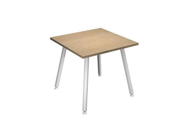 Immagine di Scrivania Skinny Metal - 80 x 80 x H 74,4 cm - bianco / rovere