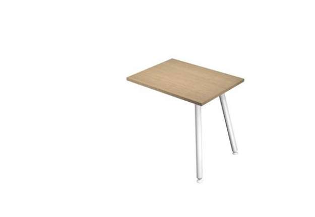 Immagine di Allungo DX/SX per scrivanie Skinny Metal - 60 x 80 x H 74,4 cm - bianco / rovere