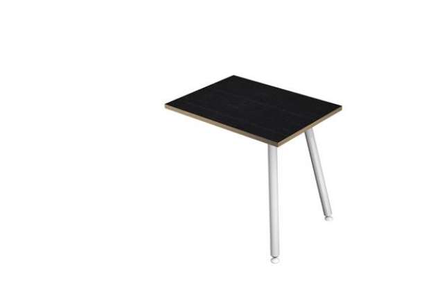 Immagine di Allungo DX/SX per scrivanie Skinny Metal - 60 x 80 x H 74,4 cm - bianco / nero venato