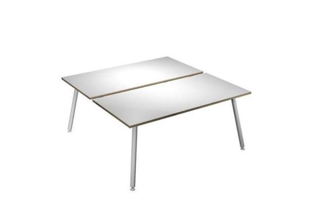 Immagine di Scrivania Skinny Metal a 2 postazioni contrapp. - 180 x 166 cm - bianco