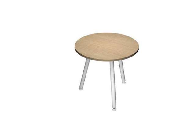 Immagine di Tavolo riunione tondo Skinny Metal - diametro 80 cm - rovere