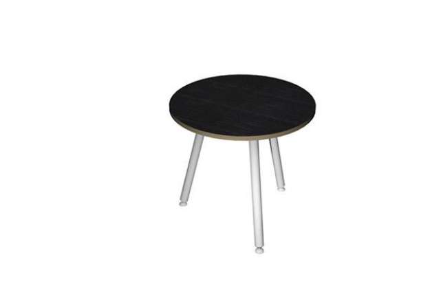 Immagine di Tavolo riunione tondo Skinny Metal - diametro 80 cm - nero venato