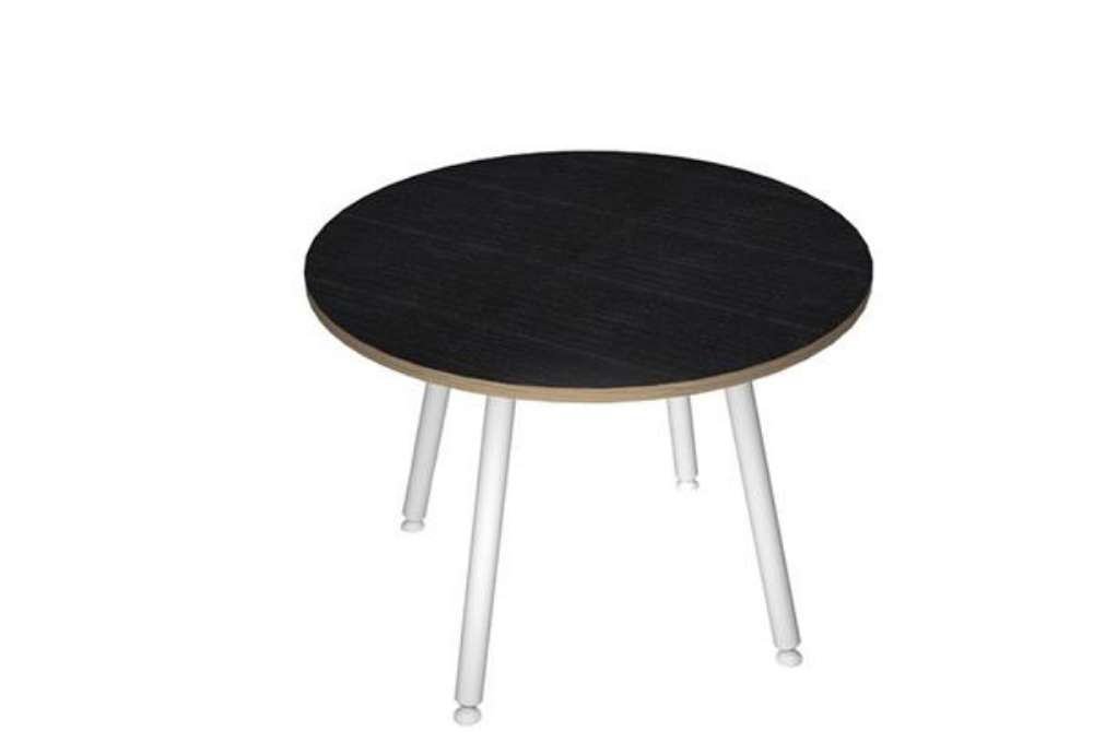 Immagine di Tavolo riunione tondo Skinny Metal - diametro 100 cm - nero venato
