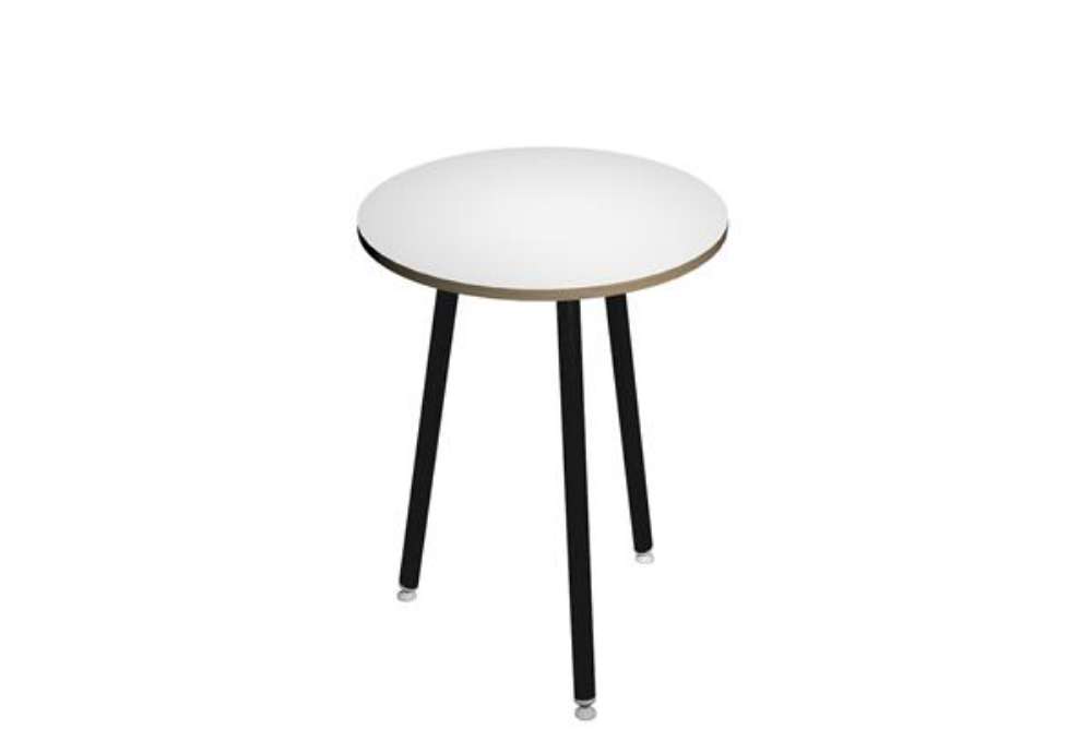 Immagine di Tavolo alto tondo Skinny Metal - diametro 80 cm - H 105 cm - nero/bianco