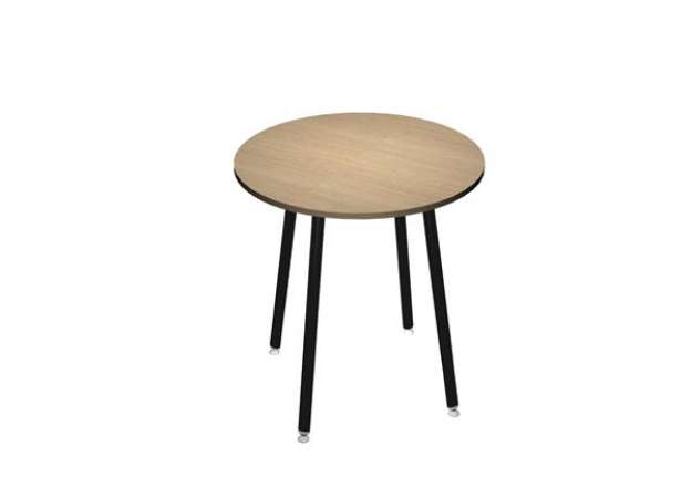 Immagine di Tavolo alto tondo -  diametro 100 - H 105 cm - nero/rovere
