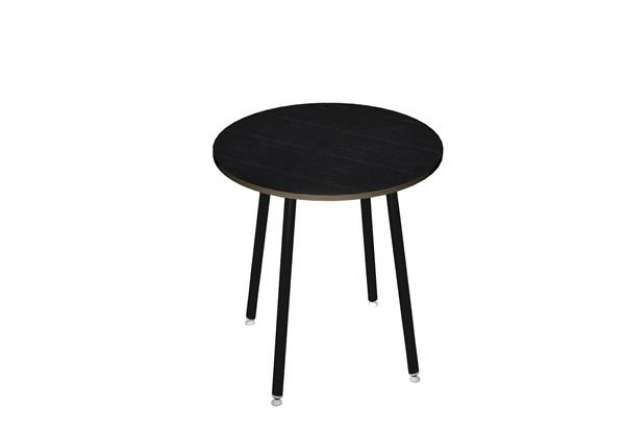 Immagine di Tavolo alto tondo -  diametro 100 - H 105 cm - nero/nero venato