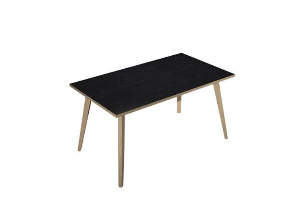 Immagine di Scrivania Woody - 140 x 80 x H 74,4 cm - rovere / nero venato