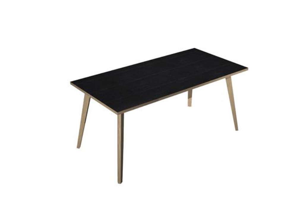 Immagine di Scrivania Woody - 180 x 80 x H 74,4 cm - rovere / nero venato