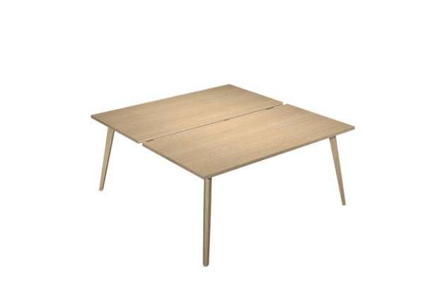 Immagine di Scrivania Woody a 2 postazioni contrap. - 120 x 166 cm - rovere