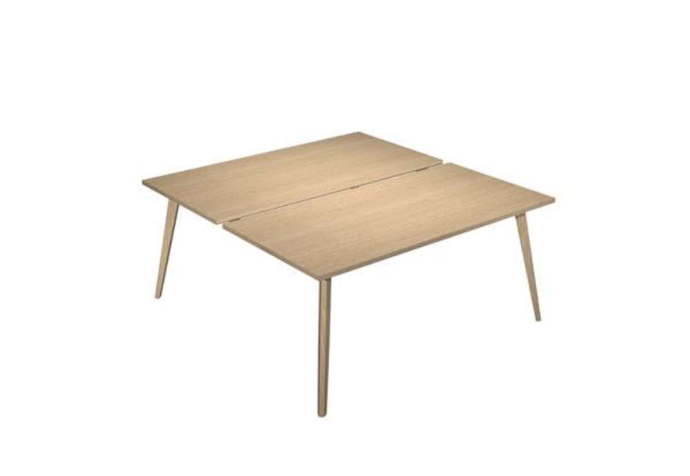 Immagine di Scrivania Woody a 2 postazioni contrap. - 140 x 166 cm - rovere