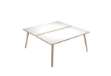 Immagine di Scrivania Woody a 2 postazioni contrap. - 140 x 166 cm - rovere / bianco
