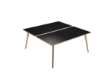 Immagine di Scrivania Woody a 2 postazioni contrap. - 140 x 166 cm - rovere / nero venato