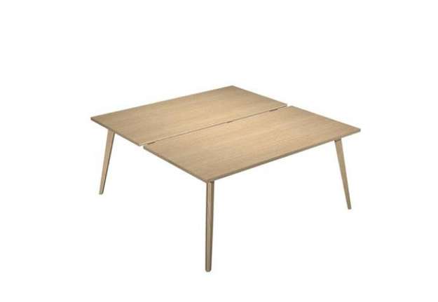 Immagine di Scrivania Woody a 2 postazioni contrap. - 160 x 166 cm - rovere