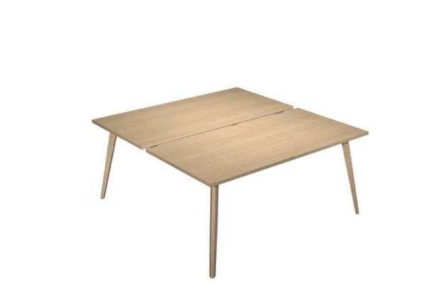 Immagine di Scrivania Woody a 2 postazioni contrap. - 180 x 166 cm - rovere