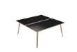 Immagine di Scrivania Woody a 2 postazioni contrap. - 180 x 166 cm - rovere / nero venato