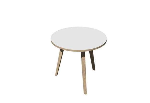 Immagine di Tavolo riunione tondo Woody - diametro 80 cm - rovere / bianco