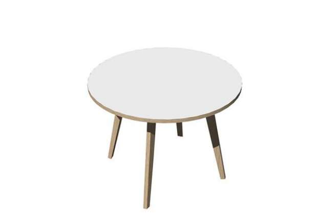 Immagine di Tavolo riunione tondo Woody - diametro 100 cm - rovere / bianco