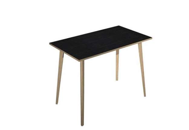 Immagine di Tavolo alto Woody - 120 x 80 x 105 cm - rovere/nero venato