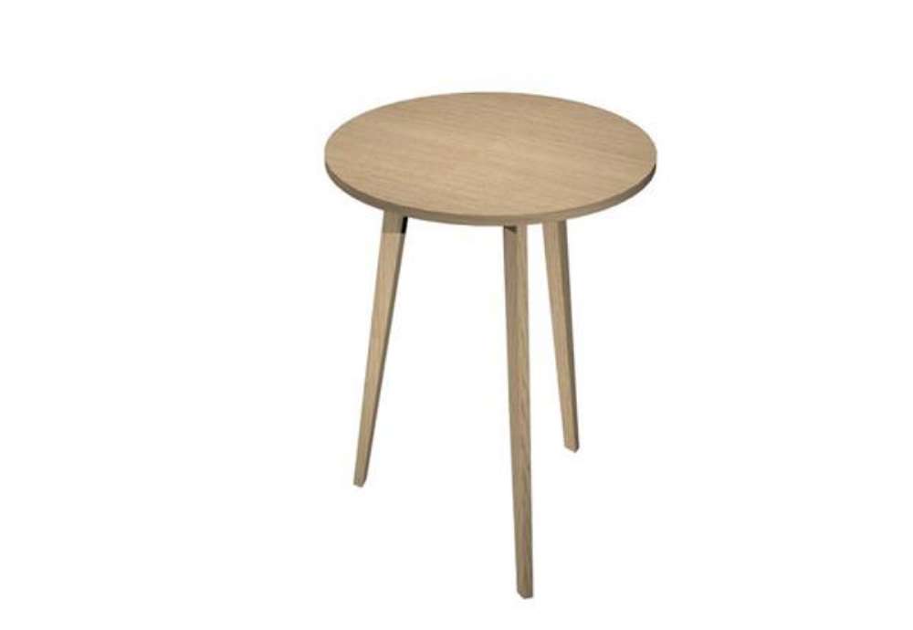 Immagine di Tavolo rotondo alto Woody - diametro 80 cm - H 105 cm - rovere