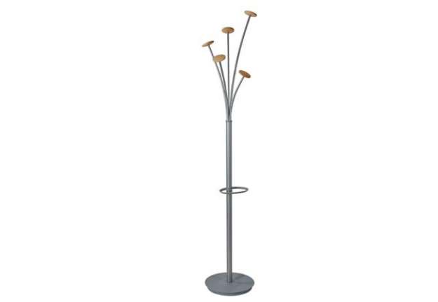 Immagine di Appendiabiti Festival M - 5 posti - 175 cm - grigio/legno chiaro - Alba