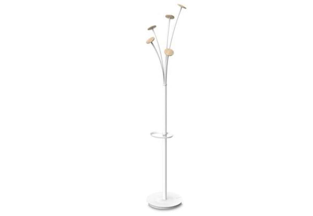 Immagine di Appendiabiti Festival BC - 5 posti - 175 cm - bianco/legno chiaro - Alba