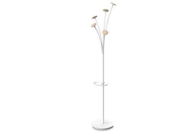 Immagine di Appendiabiti Festival BC - 5 posti - 175 cm - bianco/legno chiaro - Alba