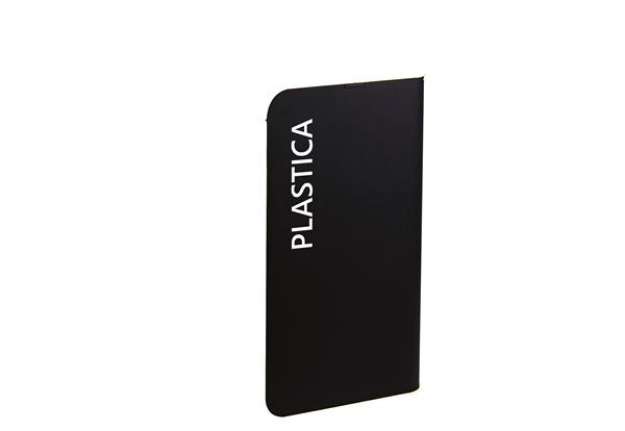 Immagine di Etichetta adesiva raccolta differenziata - con stampa "PLASTICA" - 50 x 300 mm - vinile - bianco opa