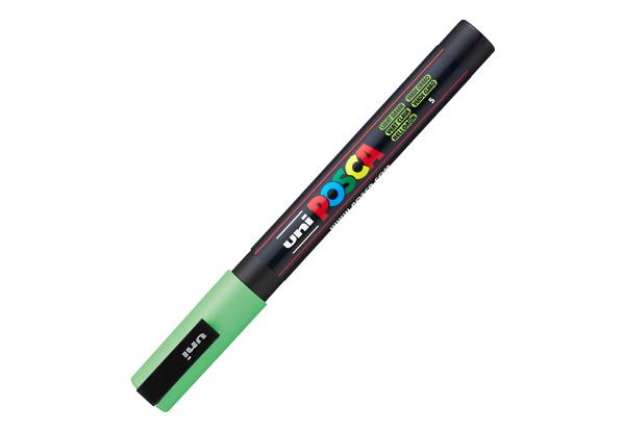 Immagine di Marcatore Uni Posca PC3M - punta fine 0,9 - 1,3 mm - verde chiaro - Uni Mitsubishi