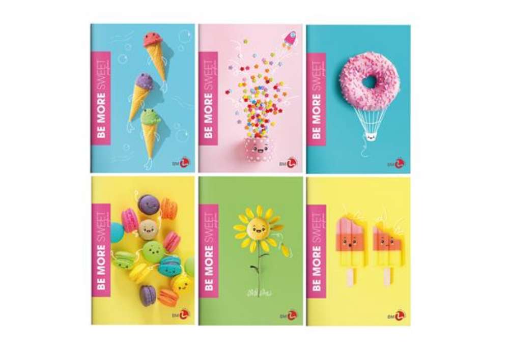 Immagine di Maxiquaderno Be More Sweet - A4 - 1 rigo c/margine - 36+2 fogli - 100gr - BM