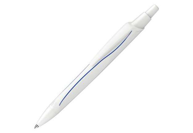 Immagine di Penna a sfera a scatto Reco - punta media - fusto bianco / inchiostro blu - Schneider